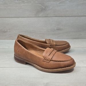 NEW Born Women Marlo Penny Classic Brown Loafers Oxford Leather Shoes Sz 6.5